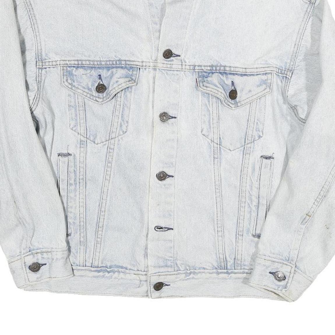 LEVI'S Mens Blue Cotton Blend Denim Jacket S Button Closure Classic Fit Casual