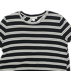 WHISTLES Womens Black & White Striped Basic Short Sleeve Crew Neck Top UK 12