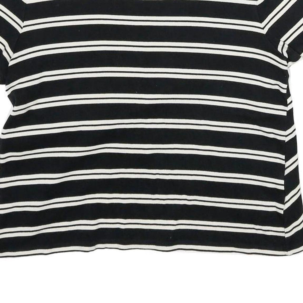 WHISTLES Womens Black & White Striped Basic Short Sleeve Crew Neck Top UK 12