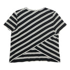 WHISTLES Womens Black & White Striped Basic Short Sleeve Crew Neck Top UK 12