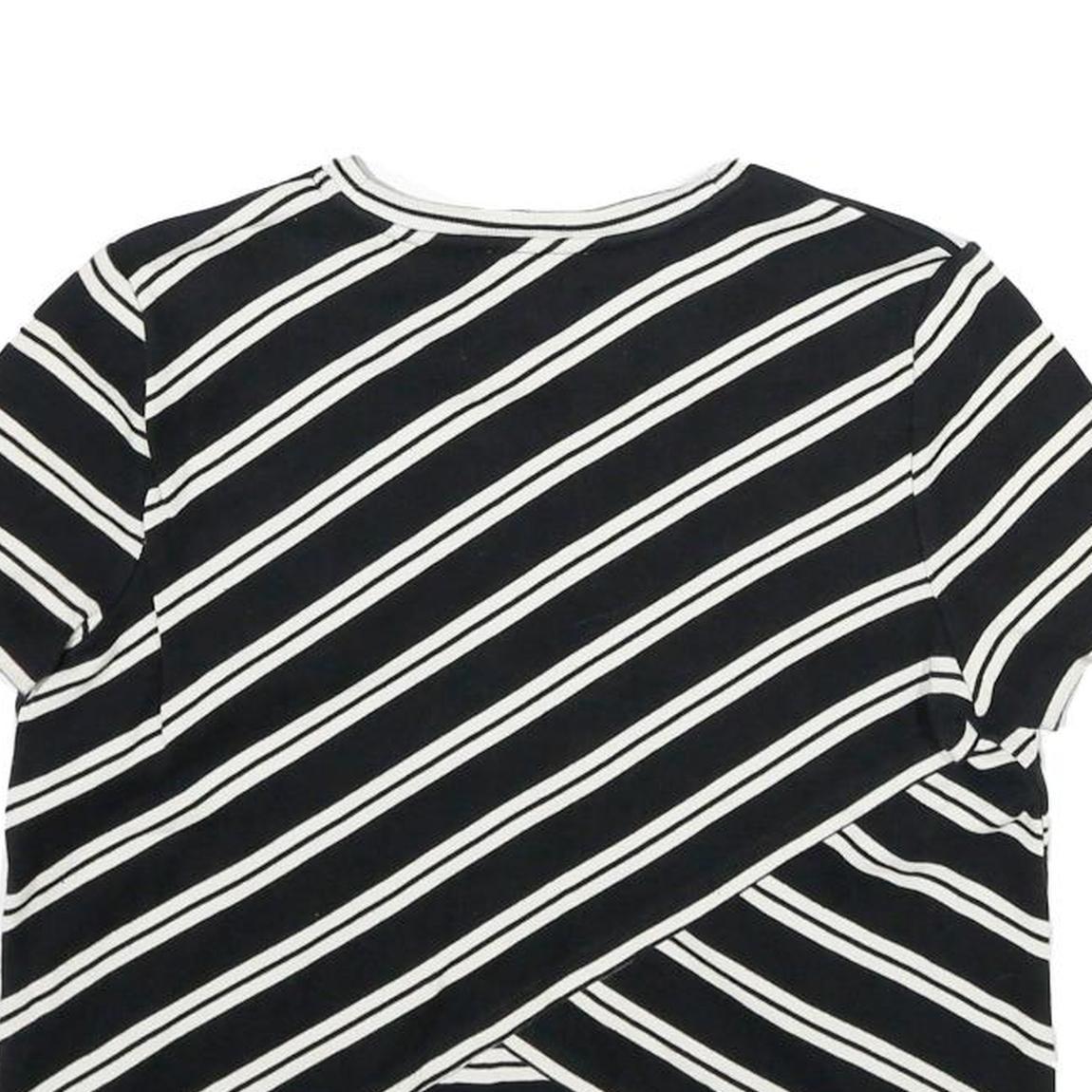 WHISTLES Womens Black & White Striped Basic Short Sleeve Crew Neck Top UK 12