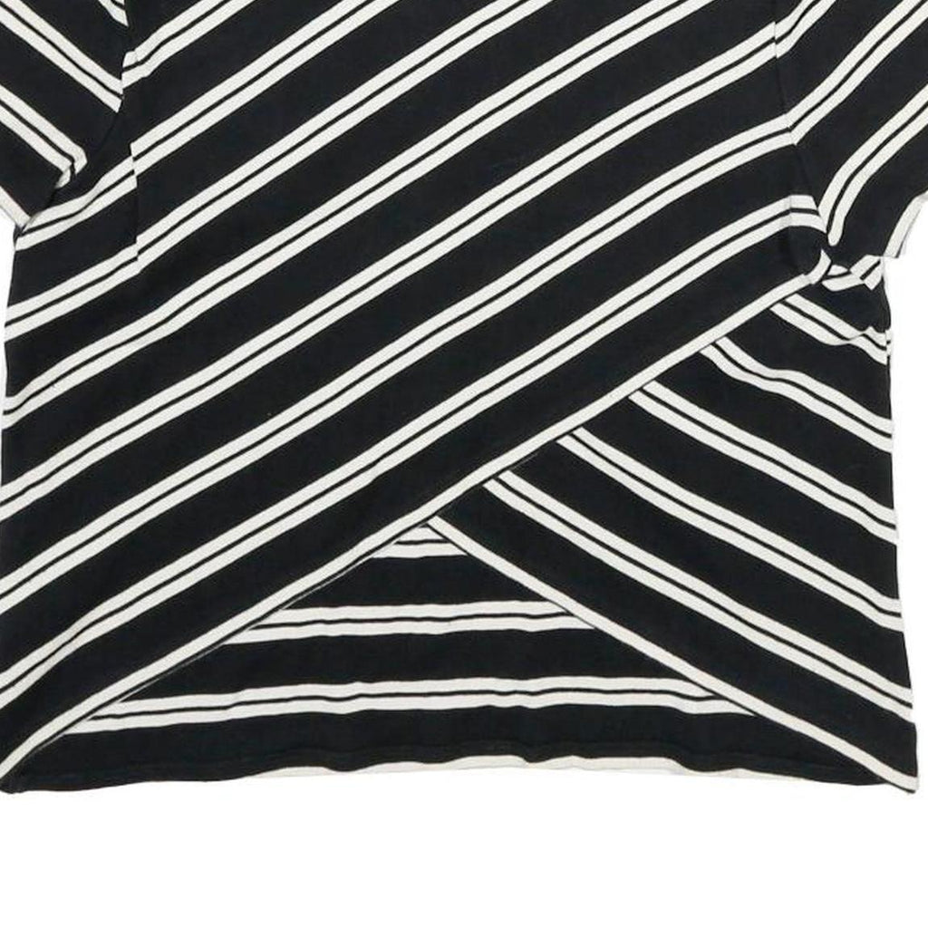 WHISTLES Womens Black & White Striped Basic Short Sleeve Crew Neck Top UK 12