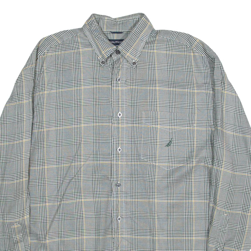 NAUTICA Traveller Twill Mens Shirt Black Check Long Sleeve L