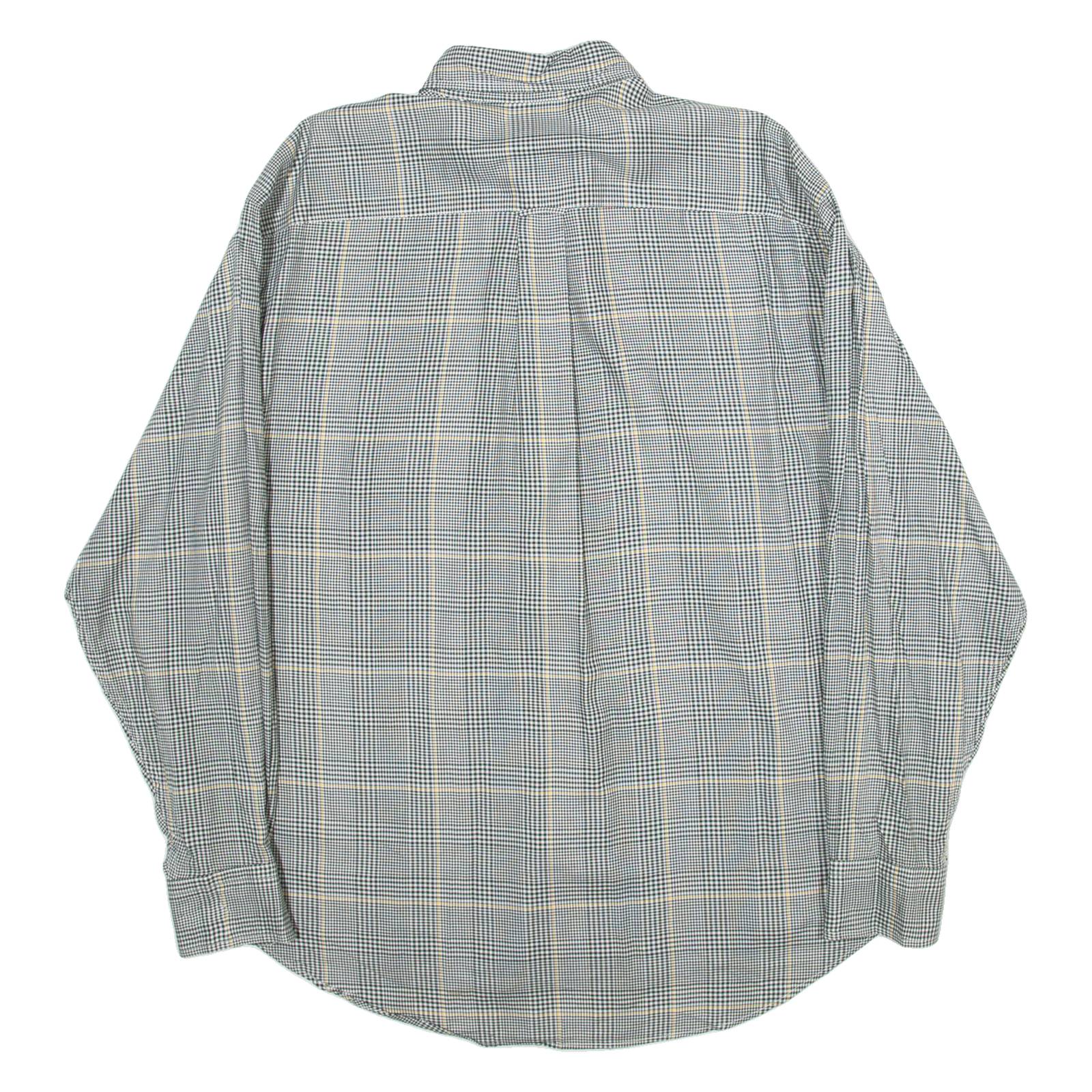 NAUTICA Traveller Twill Mens Shirt Black Check Long Sleeve L