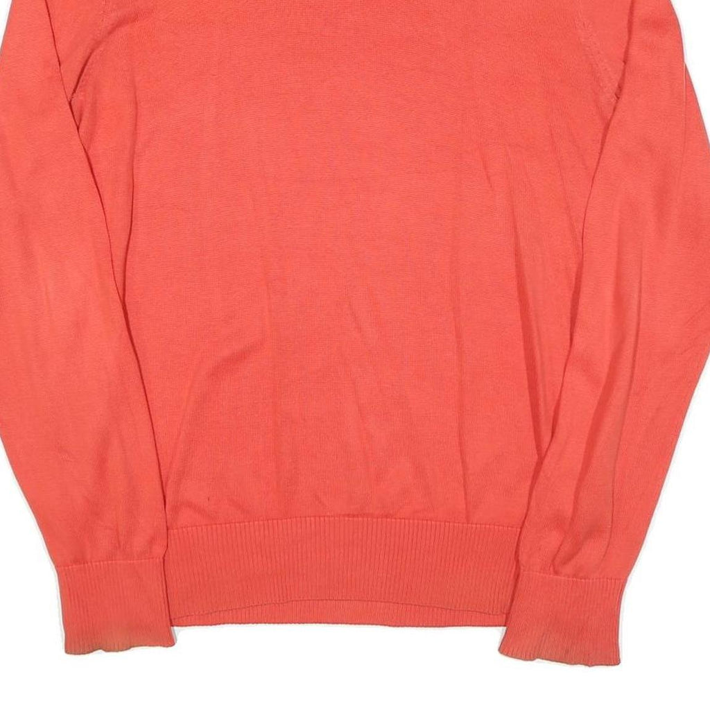 TOMMY HILFIGER Mens Red Plain Crew Neck Basic Knit Jumper L Cotton Blend