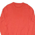 TOMMY HILFIGER Mens Red Plain Crew Neck Basic Knit Jumper L Cotton Blend