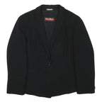 MAX MARA Womens Black Studio Jacket S Polyester Blend Classic Fit Button Closure