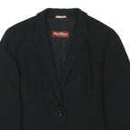 MAX MARA Womens Black Studio Jacket S Polyester Blend Classic Fit Button Closure