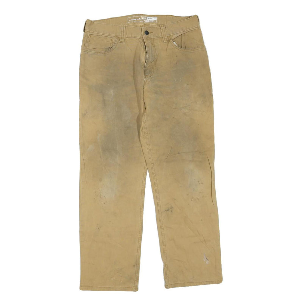 CARHARTT Mens Regular Fit Straight Jeans Beige Cotton Blend Denim Rinse W32 L27
