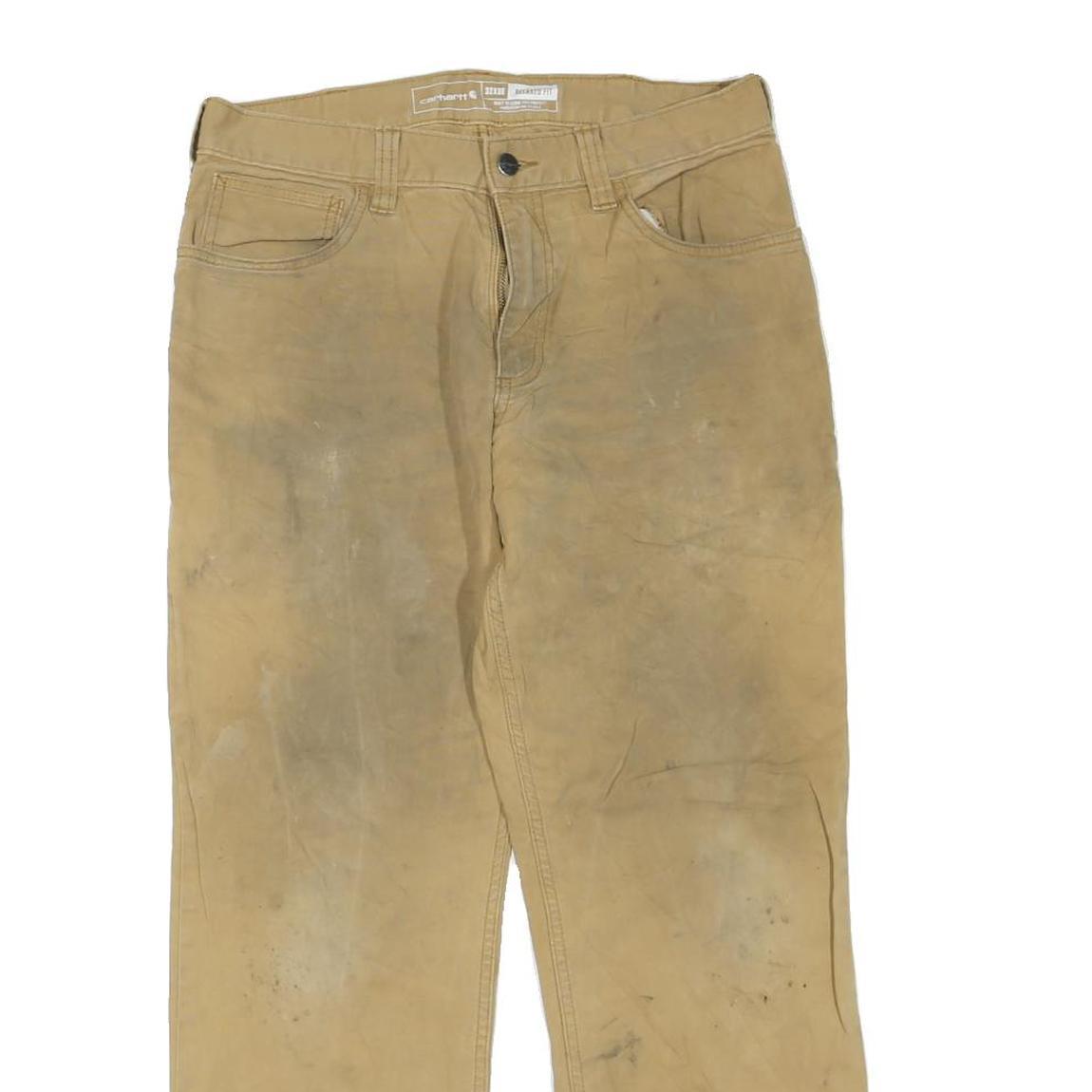 CARHARTT Mens Regular Fit Straight Jeans Beige Cotton Blend Denim Rinse W32 L27