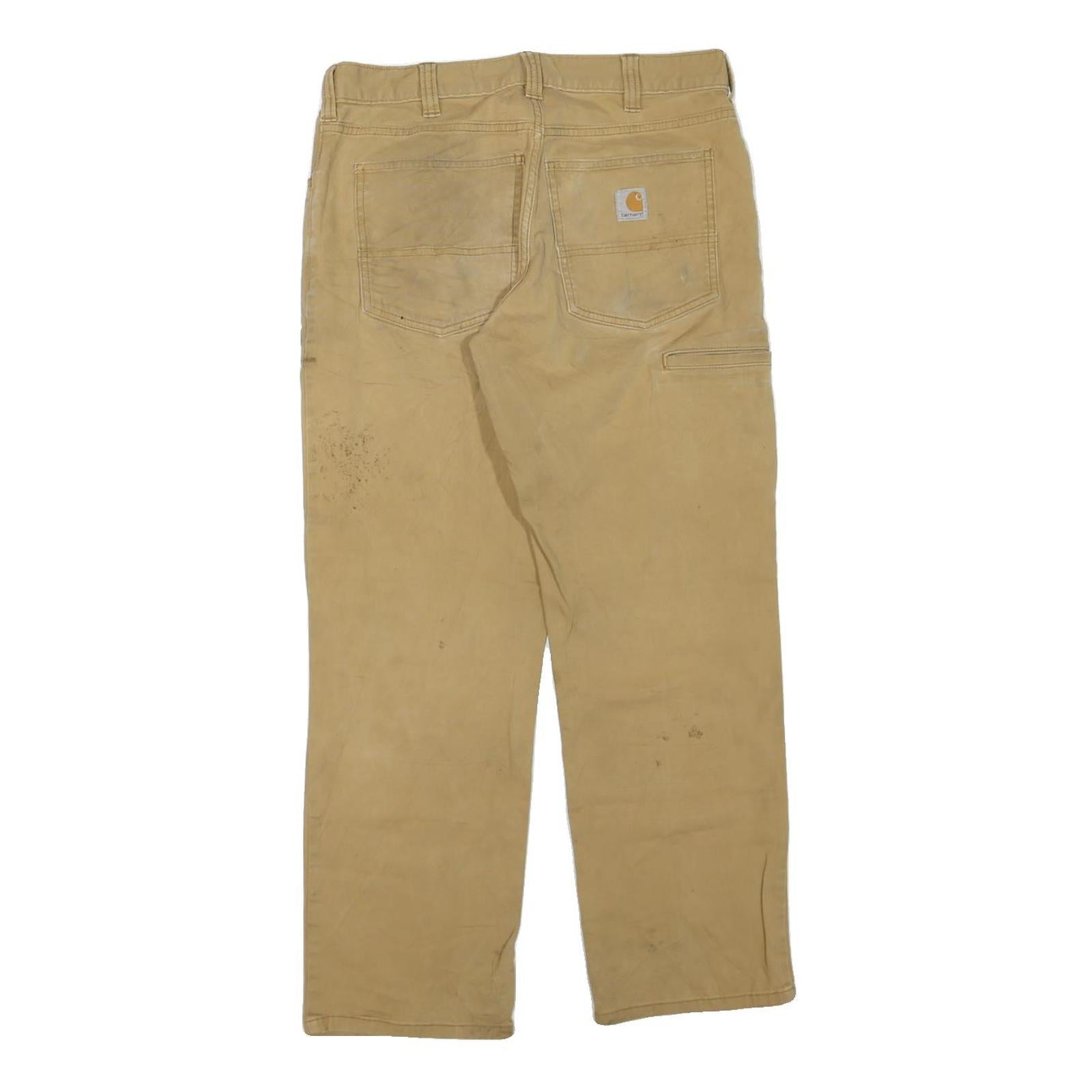 CARHARTT Mens Regular Fit Straight Jeans Beige Cotton Blend Denim Rinse W32 L27