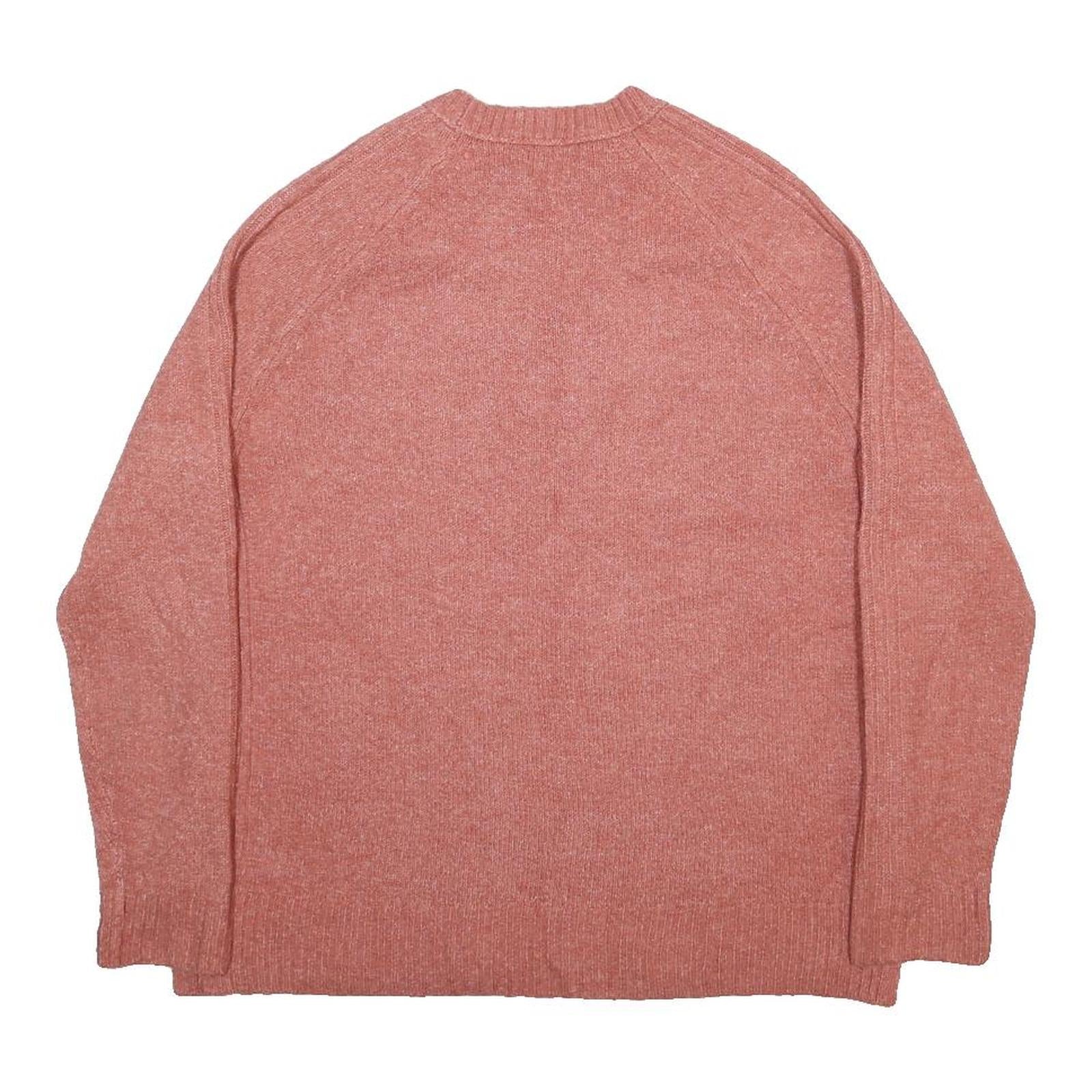 M&S COLLECTION Womens Pink Plain Pullover Crew Neck Basic Knit M Acrylic Blend