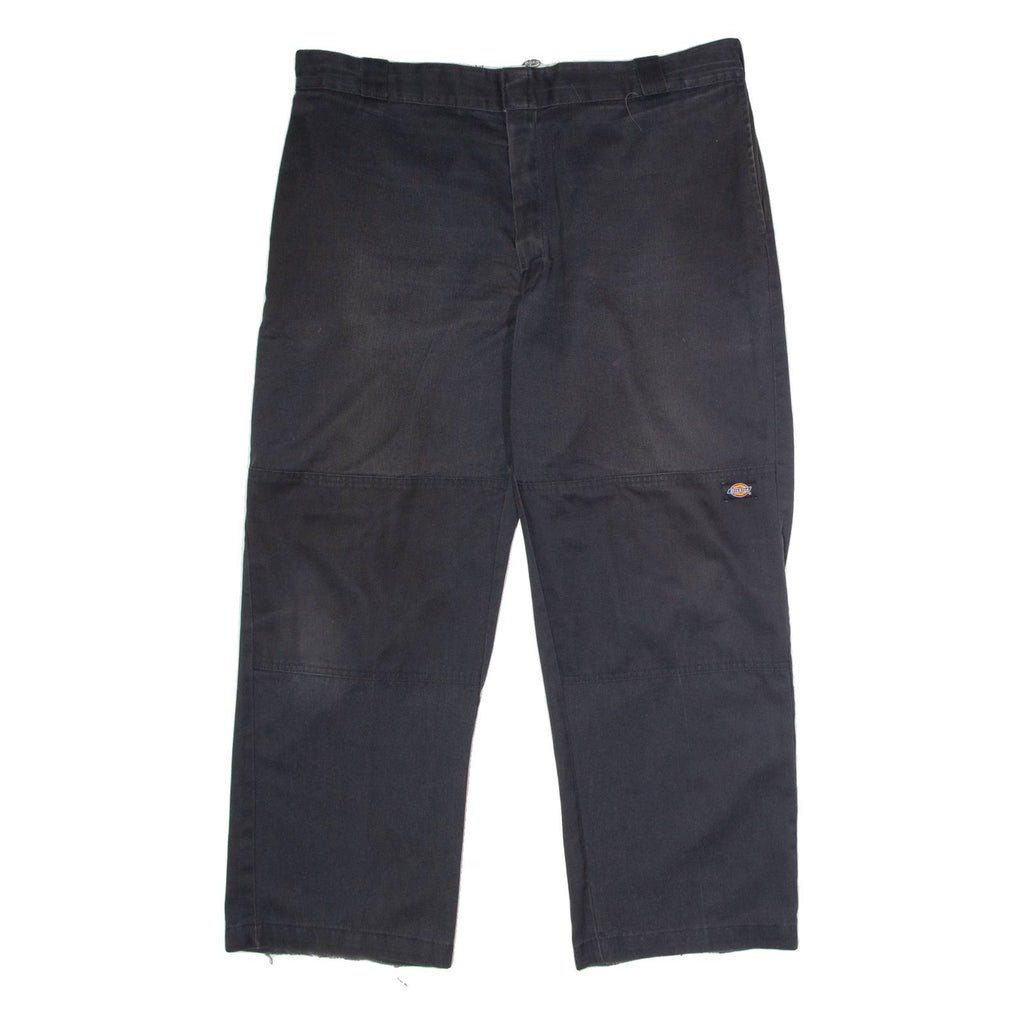 DICKIES Workwear Mens Twill Trousers Black Loose Straight W42 L30