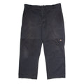 DICKIES Workwear Mens Twill Trousers Black Loose Straight W42 L30