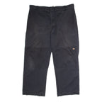DICKIES Workwear Mens Twill Trousers Black Loose Straight W42 L30