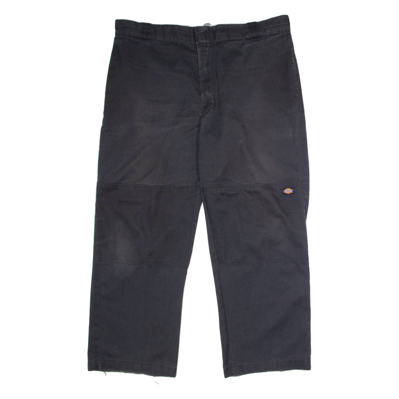 DICKIES Workwear Mens Twill Trousers Black Loose Straight W42 L30