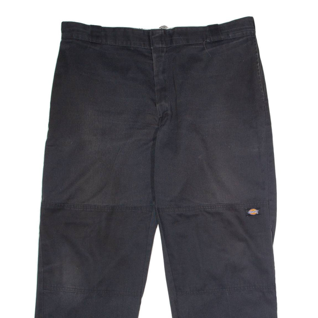 DICKIES Workwear Mens Twill Trousers Black Loose Straight W42 L30