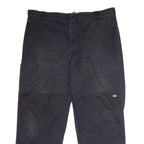 DICKIES Workwear Mens Twill Trousers Black Loose Straight W42 L30