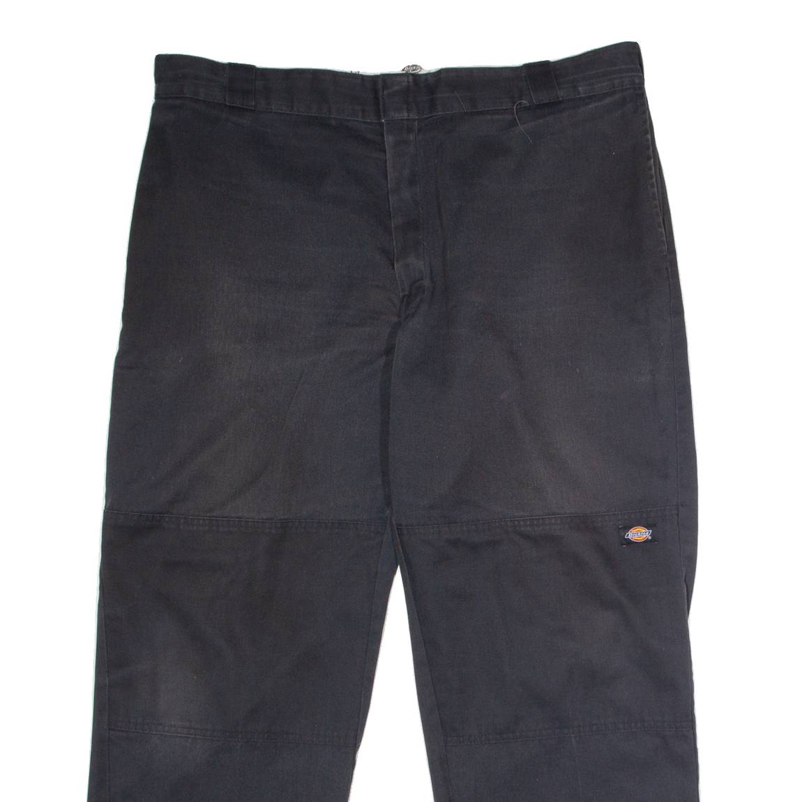 DICKIES Workwear Mens Twill Trousers Black Loose Straight W42 L30