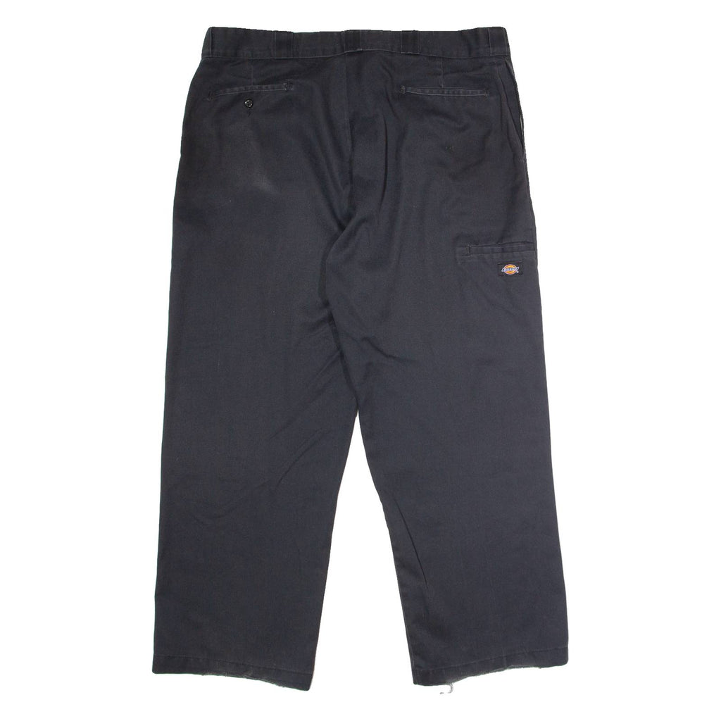 DICKIES Workwear Mens Twill Trousers Black Loose Straight W42 L30