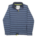 WEIRD FISH Womens Blue & Navy Stripe Collared Sweatshirt UK 14 Cotton Blend