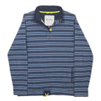 WEIRD FISH Womens Blue & Navy Stripe Collared Sweatshirt UK 14 Cotton Blend