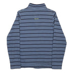 WEIRD FISH Womens Blue & Navy Stripe Collared Sweatshirt UK 14 Cotton Blend
