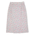 Womens White Floral Pattern Midi Woven Skirt M Casual Summer Everyday