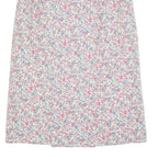 Womens White Floral Pattern Midi Woven Skirt M Casual Summer Everyday