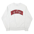 CHAMPION Mens White Northeastern Crew Neck S Cotton Blend Sweatshirt Pullover