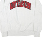 CHAMPION Mens White Northeastern Crew Neck S Cotton Blend Sweatshirt Pullover