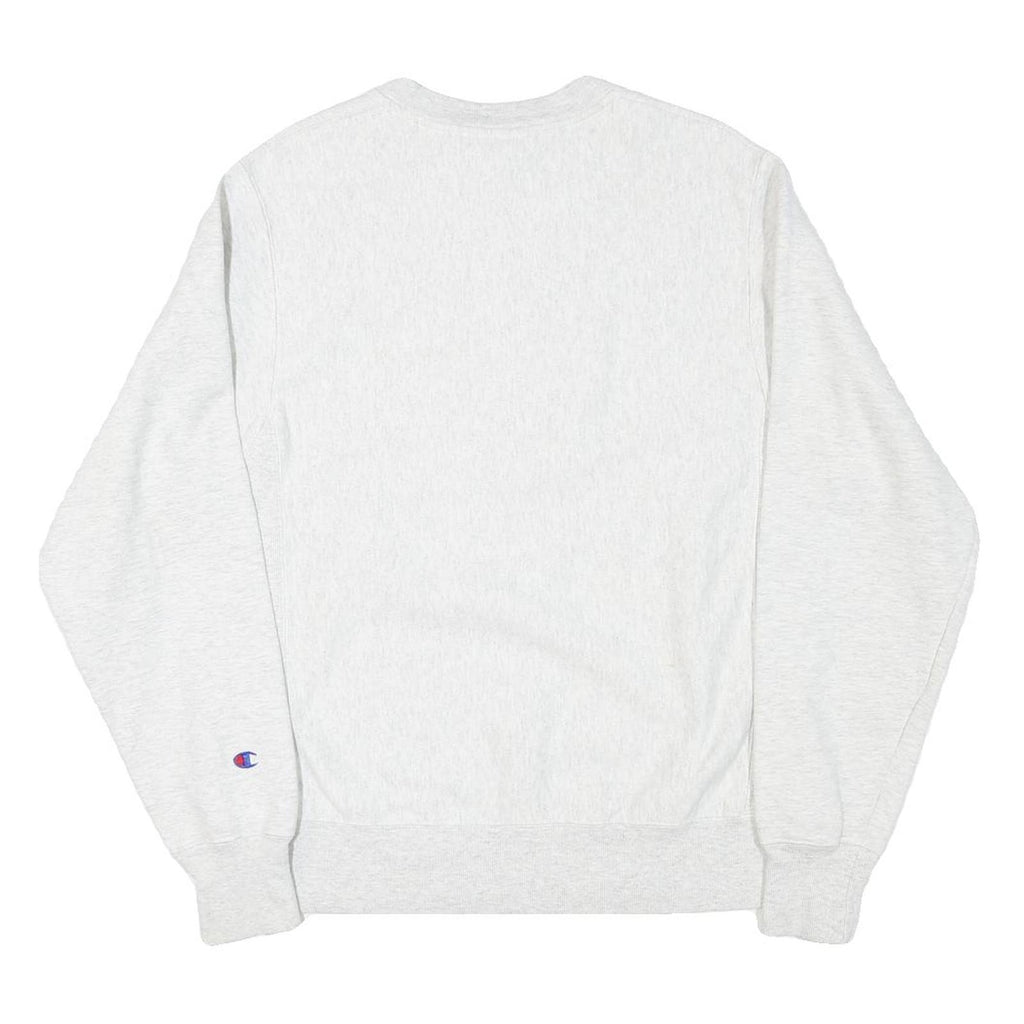 CHAMPION Mens White Northeastern Crew Neck S Cotton Blend Sweatshirt Pullover