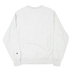 CHAMPION Mens White Northeastern Crew Neck S Cotton Blend Sweatshirt Pullover