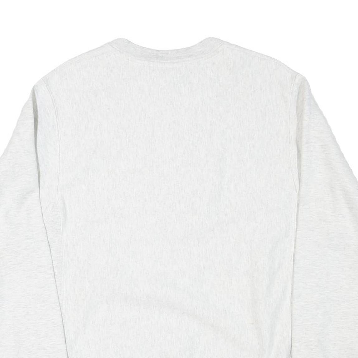 CHAMPION Mens White Northeastern Crew Neck S Cotton Blend Sweatshirt Pullover