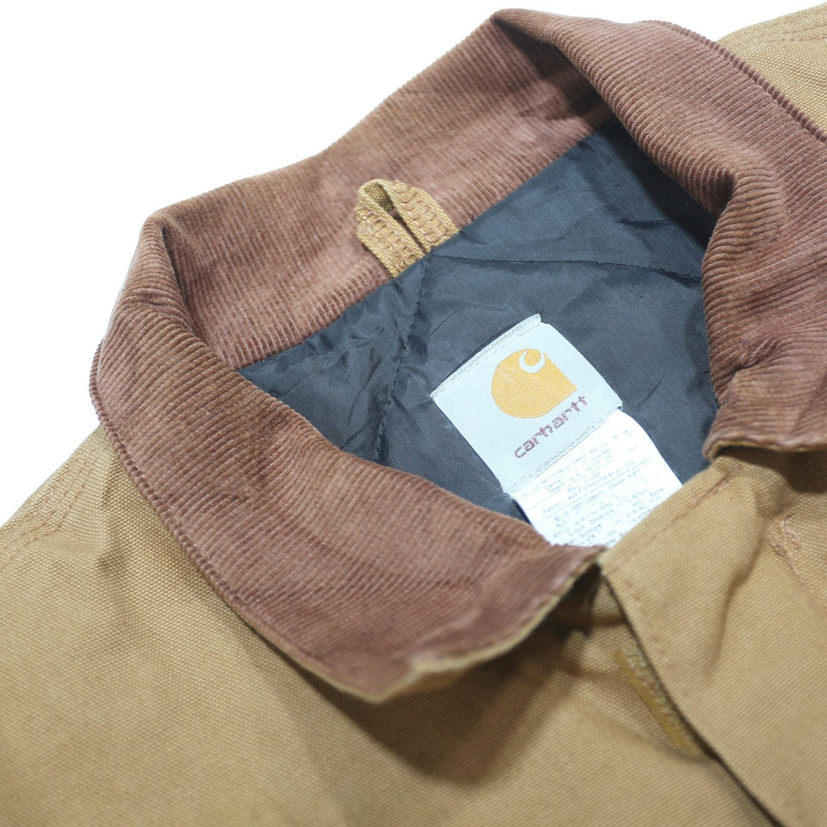 CARHARTT Mens Brown & Brown Classic Zip Jacket L Cotton Workwear Durable