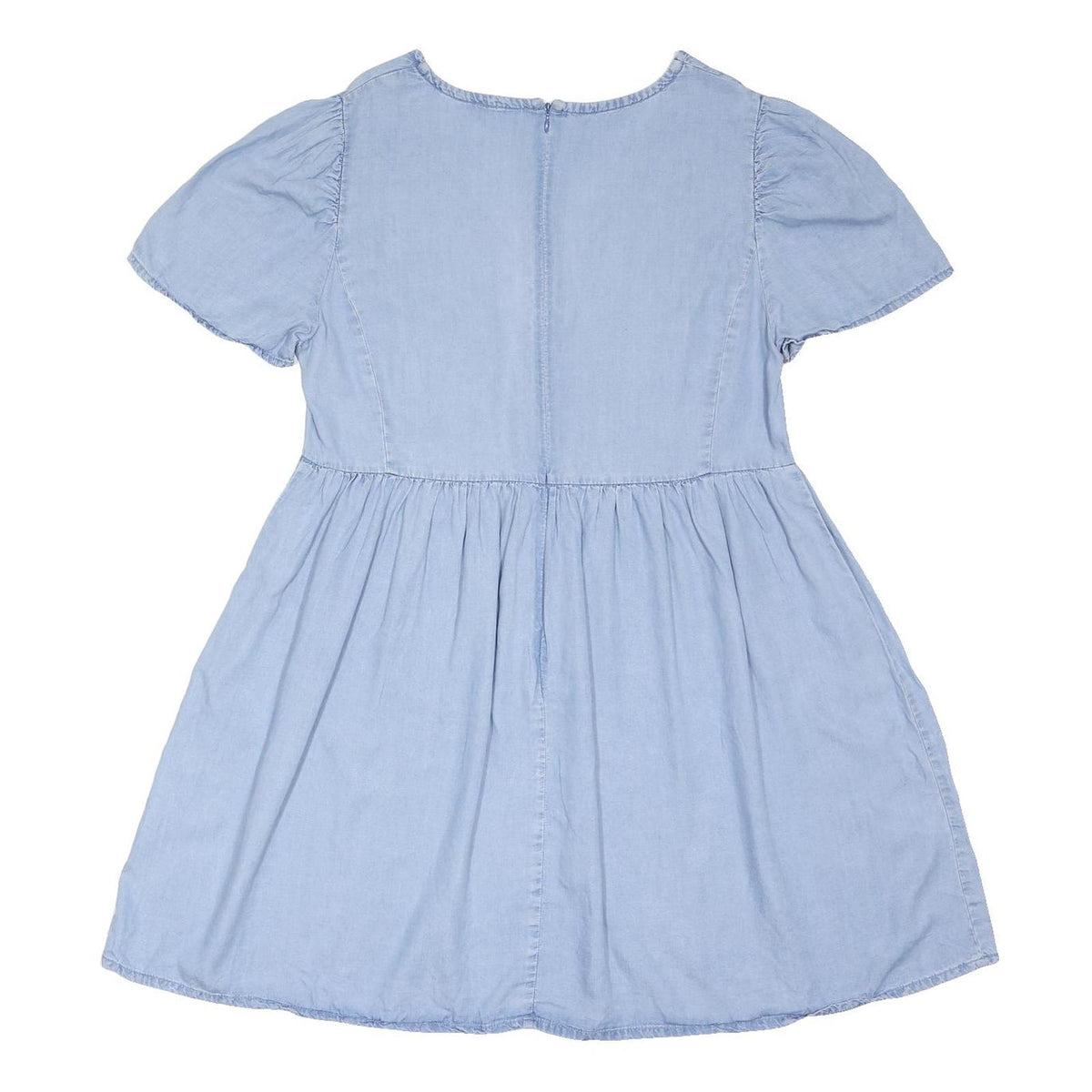 ONLY Womens Blue Day Woven Plain Short Sleeve Mini Dress L Casual Summer