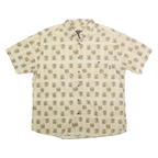 WOOLRICH Mens Beige Cotton Button-Down Short Sleeve Shirt 2XL