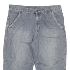 Mens Grey Denim Casual Cotton Blend Shorts 2XL W36 Comfortable Fit