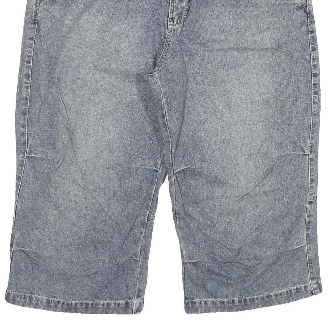 Mens Grey Denim Casual Cotton Blend Shorts 2XL W36 Comfortable Fit