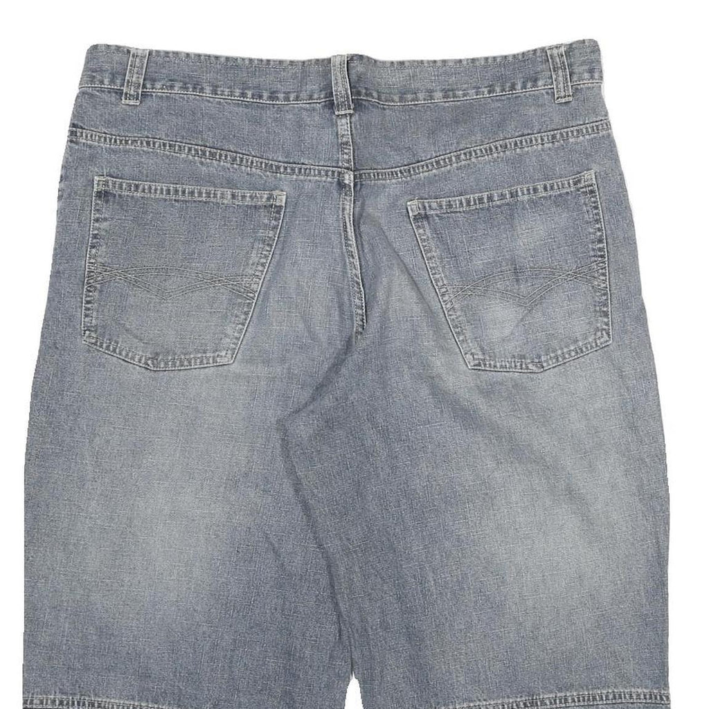 Mens Grey Denim Casual Cotton Blend Shorts 2XL W36 Comfortable Fit