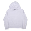 M&S Womens White Pullover Hoodie Relaxed Fit Jumper Crew Neck Rib Knit M Pockets
