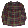 SAG HARBOUR Womens Red & Green Check Chore Jacket L Cotton Blend Woven Button