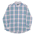 CHAPS Mens Blue Green Check Shirt XL Casual Cotton Button Down Long Sleeve