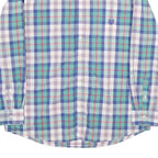 CHAPS Mens Blue Green Check Shirt XL Casual Cotton Button Down Long Sleeve
