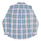 CHAPS Mens Blue Green Check Shirt XL Casual Cotton Button Down Long Sleeve