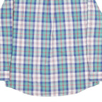CHAPS Mens Blue Green Check Shirt XL Casual Cotton Button Down Long Sleeve