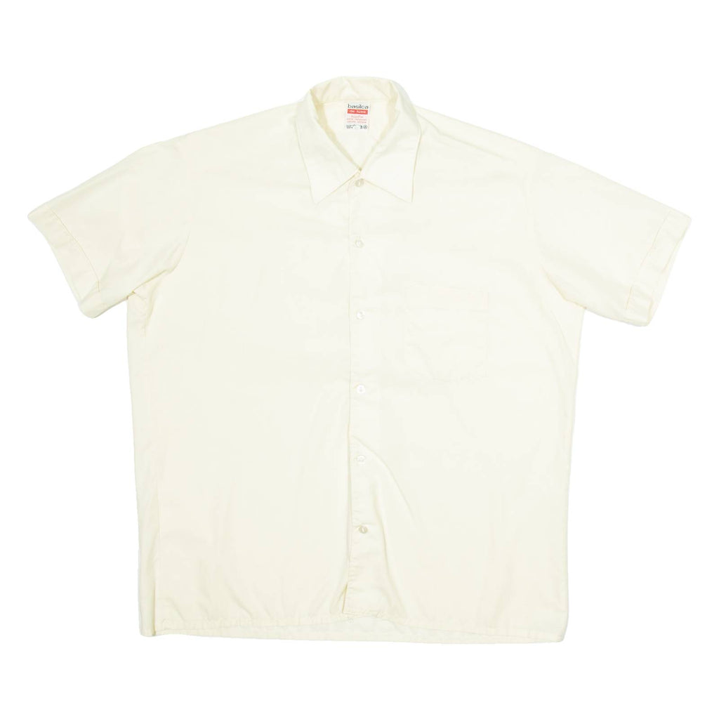 BASILICA Mens Plain Shirt Cream M