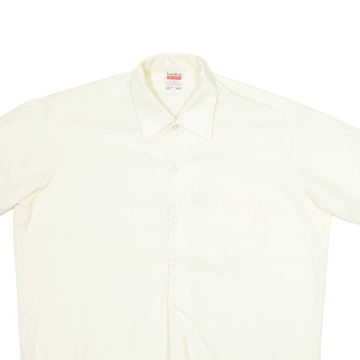 BASILICA Mens Plain Shirt Cream M