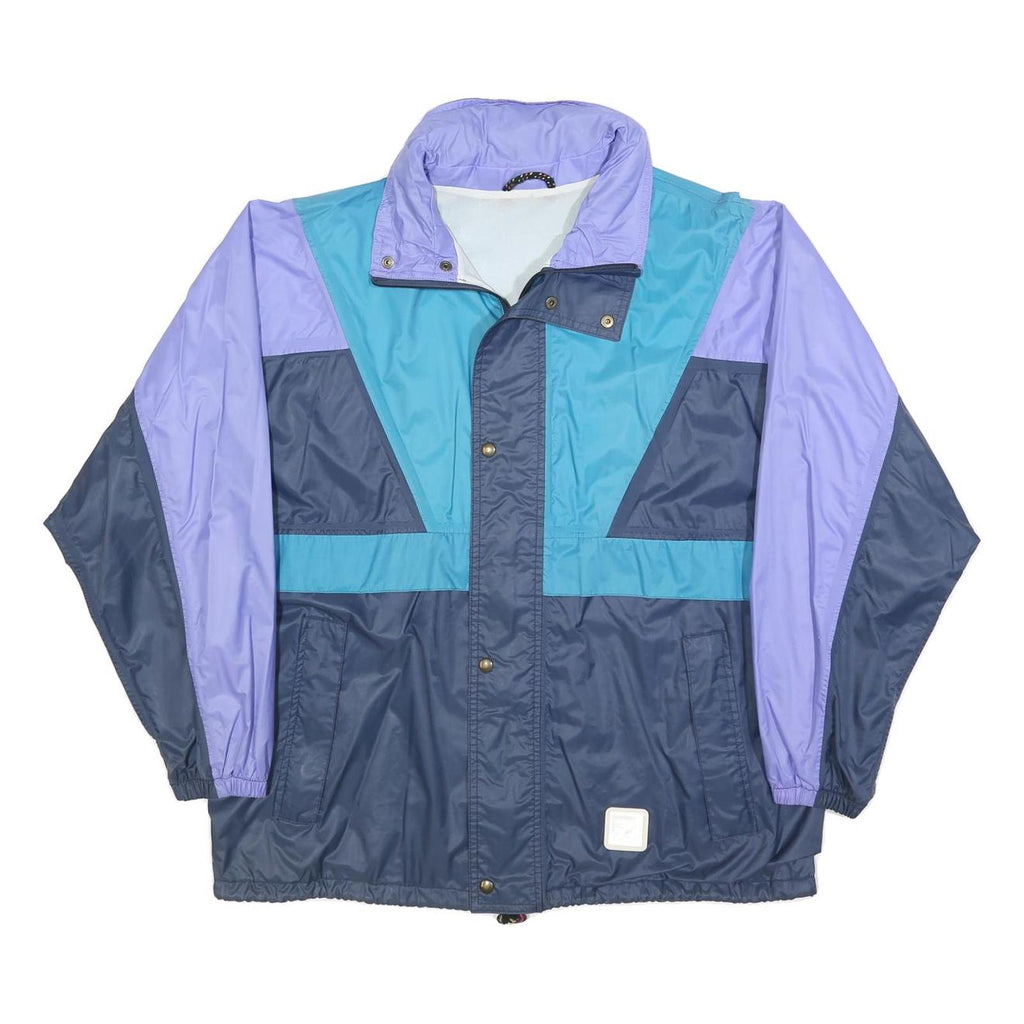 FUTURA Womens Blue & Lilac Colourblock Zip Jacket L Polyester Blend Lightweight