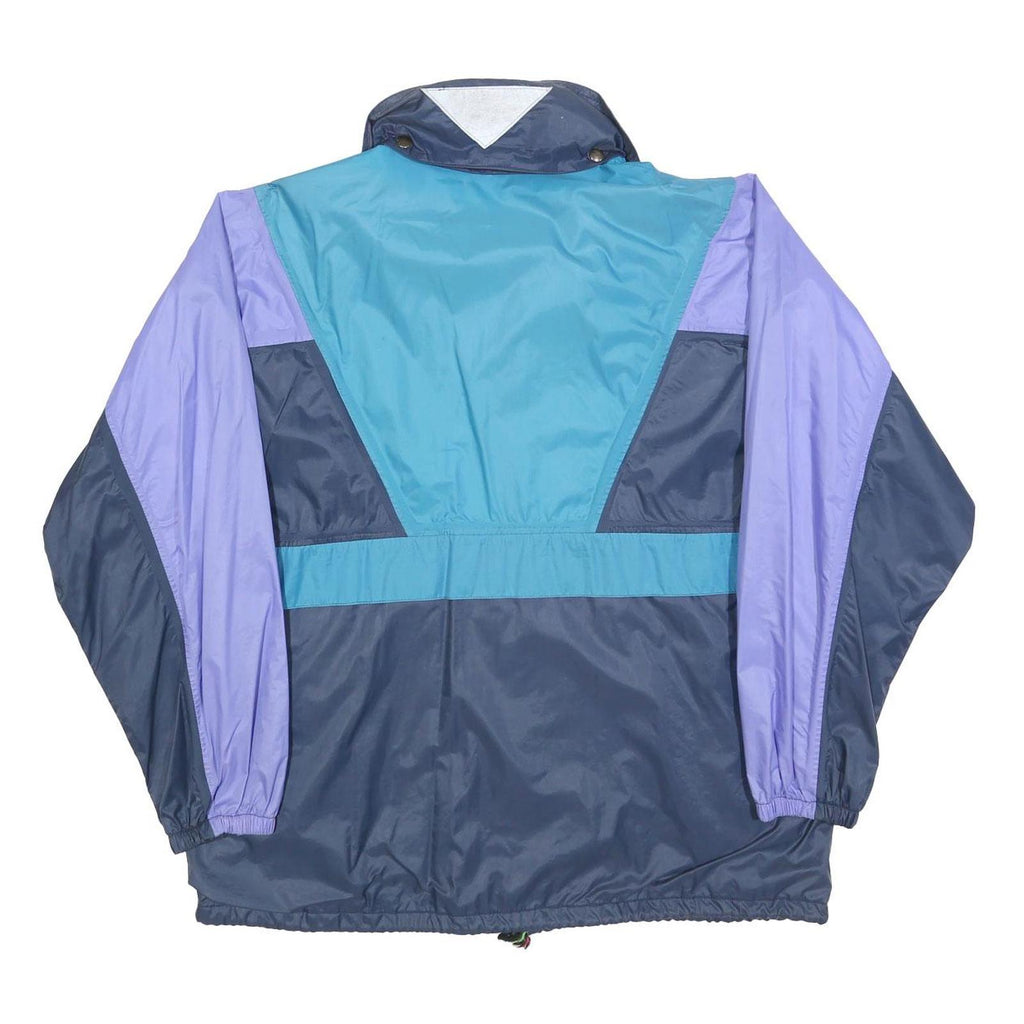 FUTURA Womens Blue & Lilac Colourblock Zip Jacket L Polyester Blend Lightweight